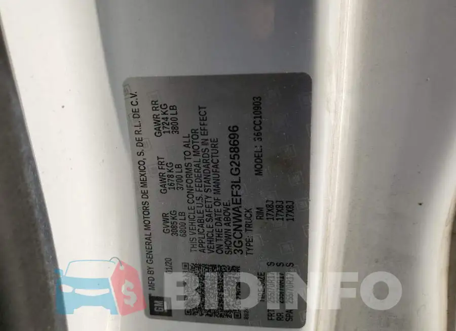 3GCNWAEF3LG258696 Photo# 13