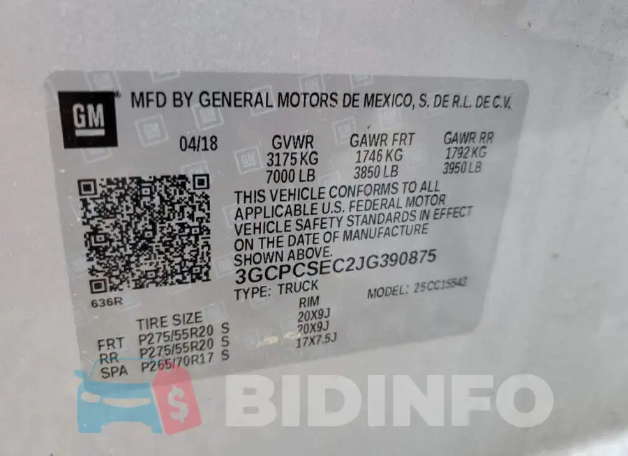3GCPCSEC2JG390875 Photo# 12