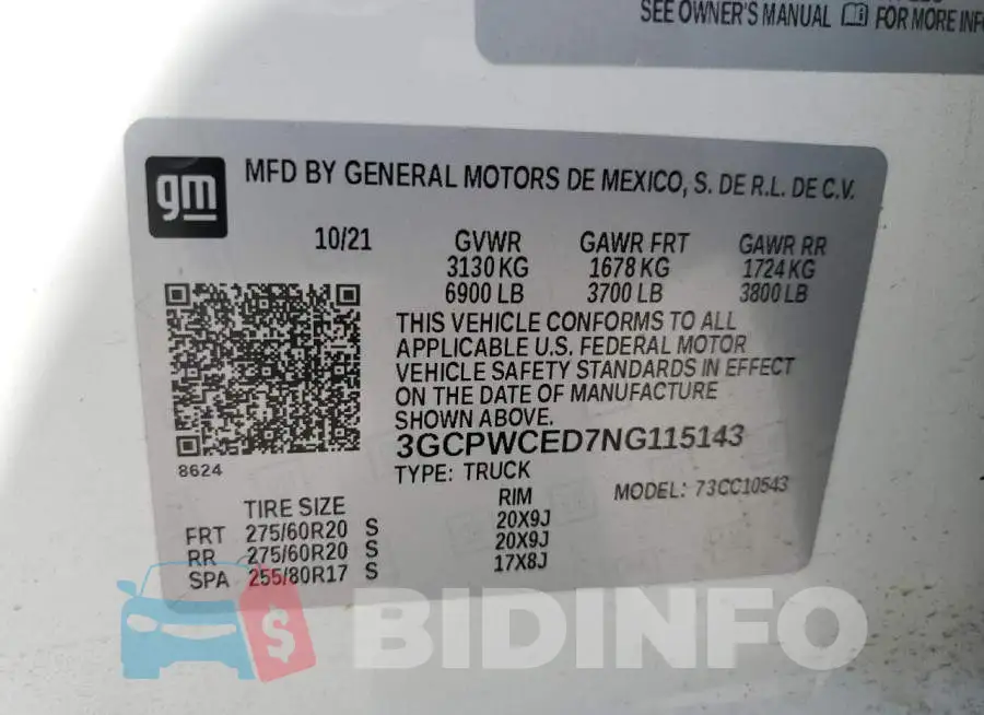 3GCPWCED7NG115143 Photo# 12