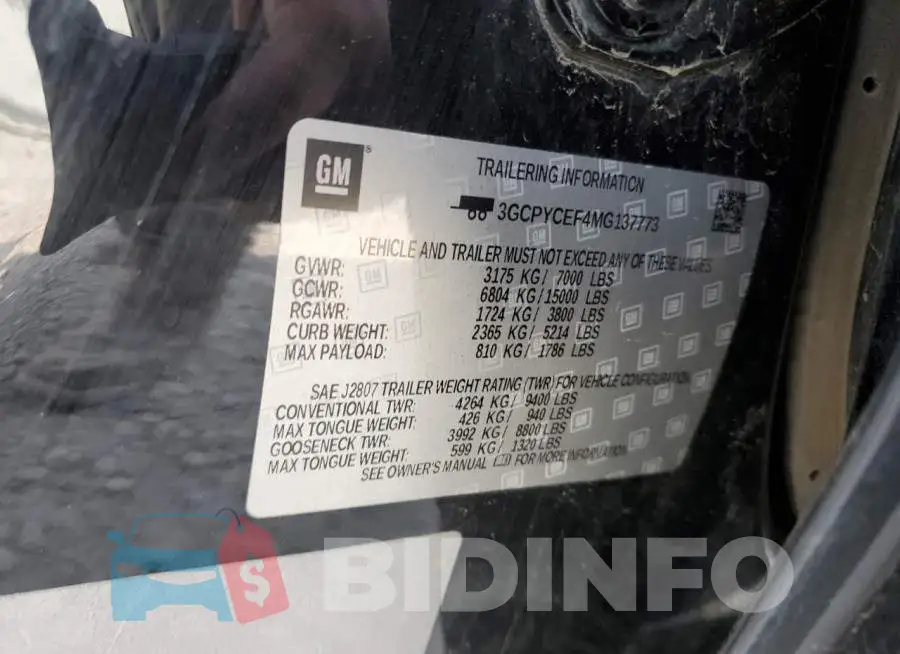 3GCPYCEF4MG137773 Photo# 12