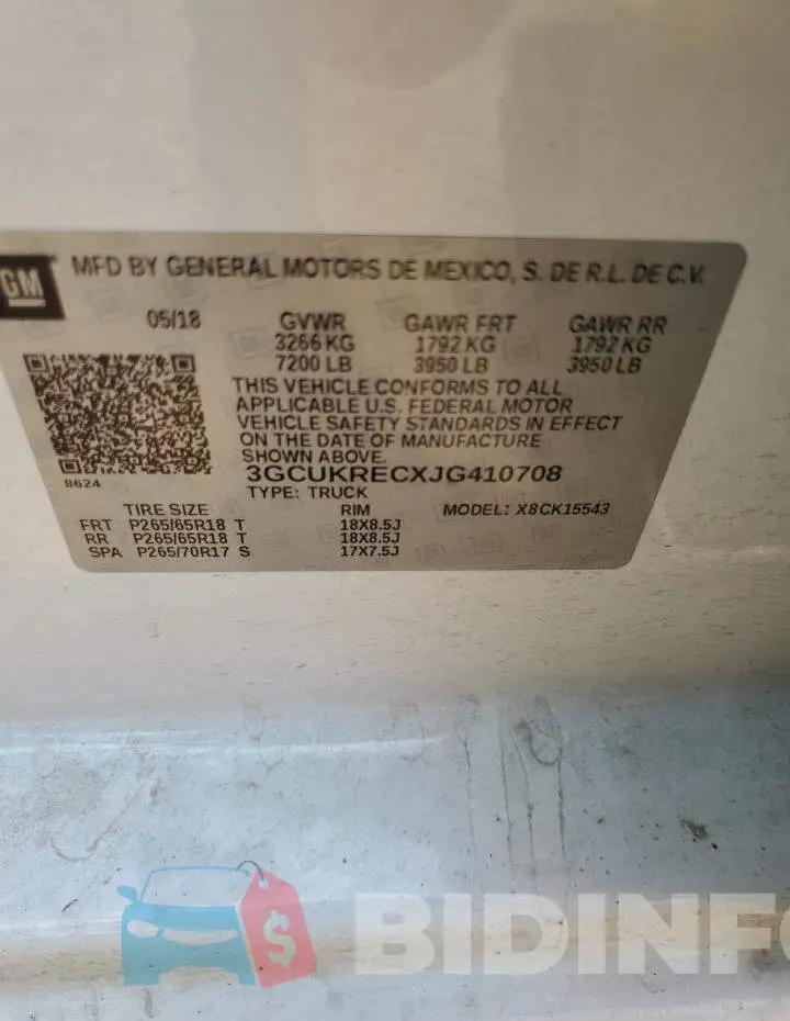 3GCUKRECXJG410708 Photo# 12