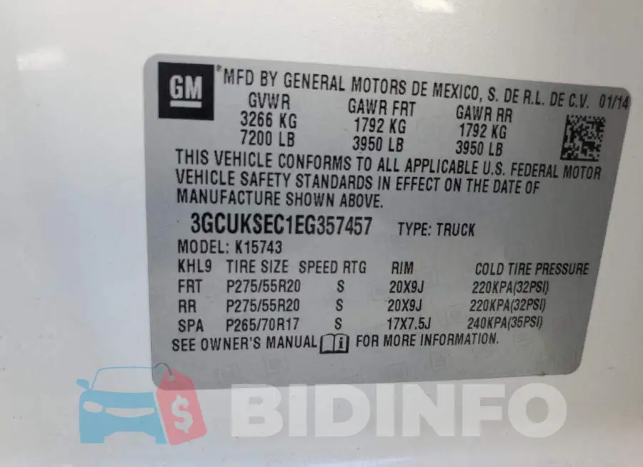 3GCUKSEC1EG357457 Photo# 12