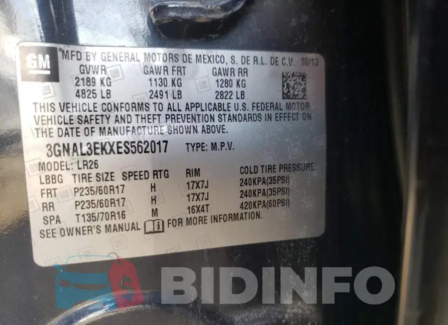 3GNAL3EKXES562017 Photo# 12