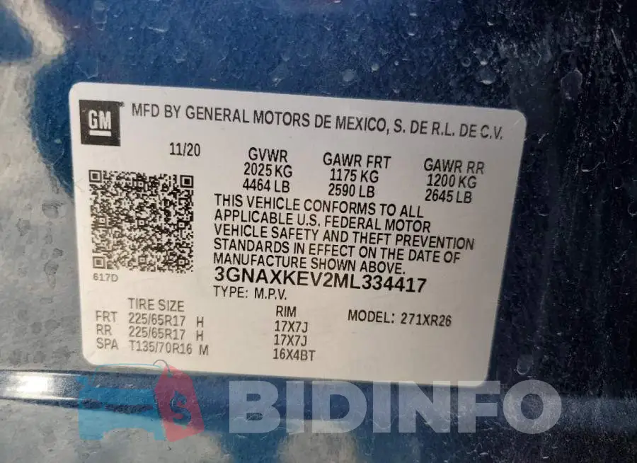 3GNAXKEV2ML334417 Photo# 13