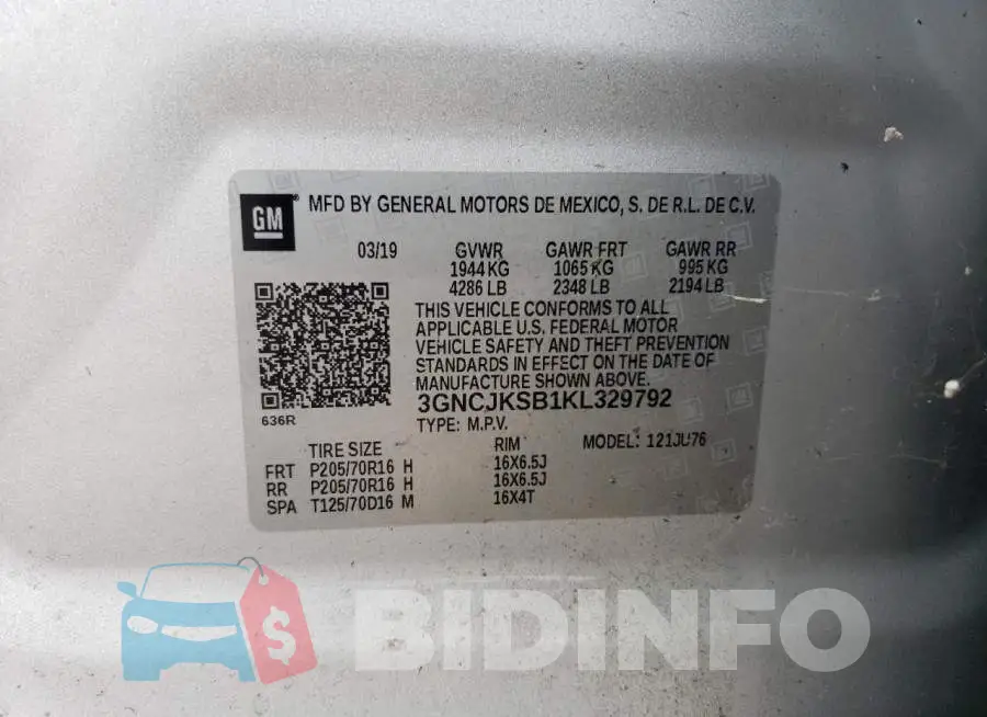 3GNCJKSB1KL329792 Photo# 12
