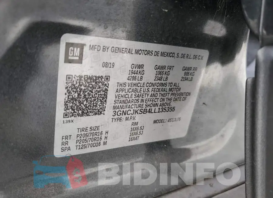 3GNCJKSB4LL135355 Photo# 12