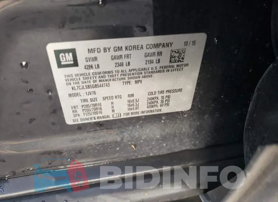 KL7CJLSB5GB544743 Photo# 12