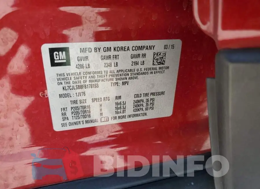 KL7CJLSB8FB178193 Photo# 12