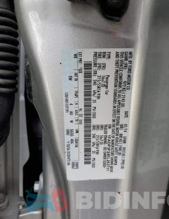 1FADP3F24EL253731 Photo# 13