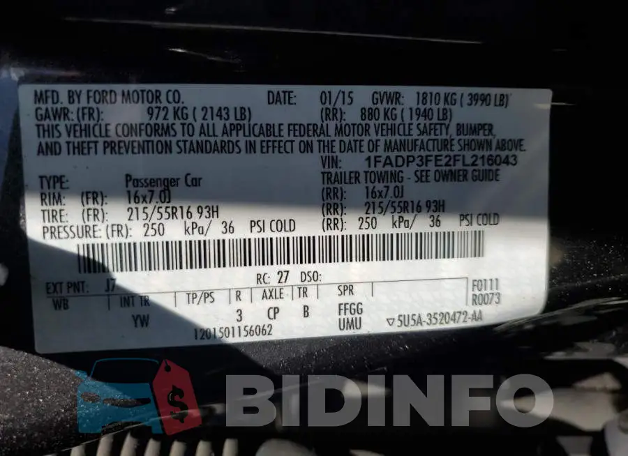 1FADP3FE2FL216043 Photo# 12