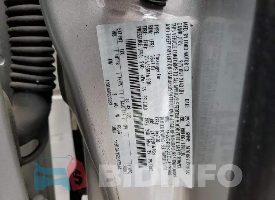1FADP3K23EL412065 Photo# 13