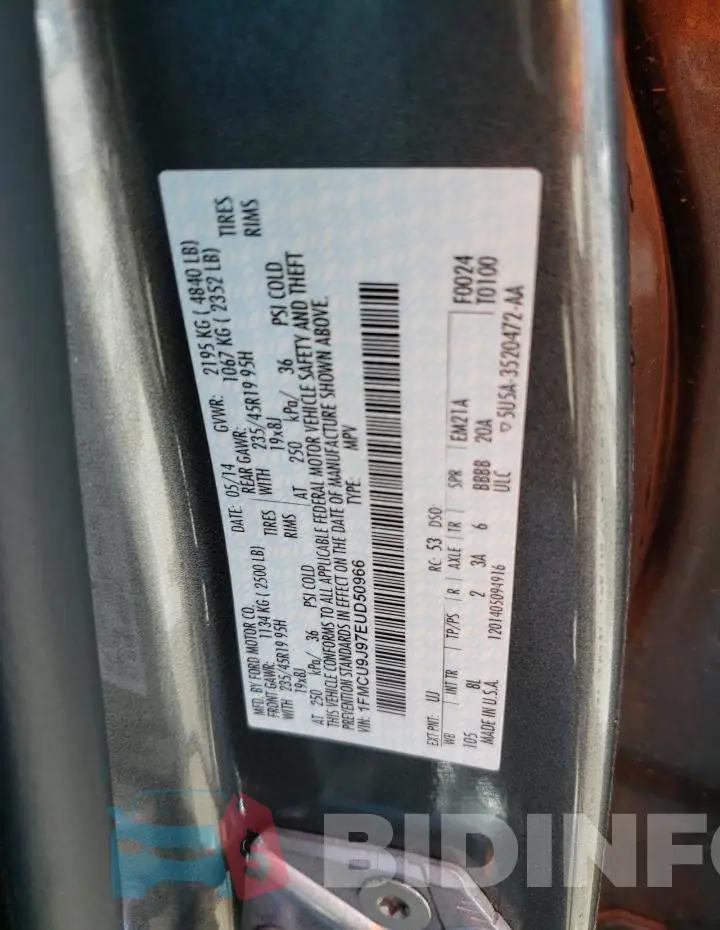 1FMCU9J97EUD50966 Photo# 12