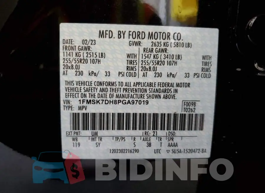 1FMSK7DH8PGA97019 Photo# 13