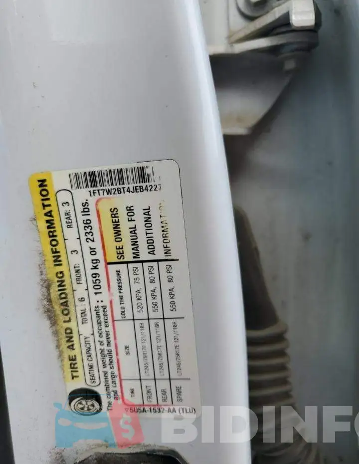 1FT7W2BT4JEB42274 Photo# 12