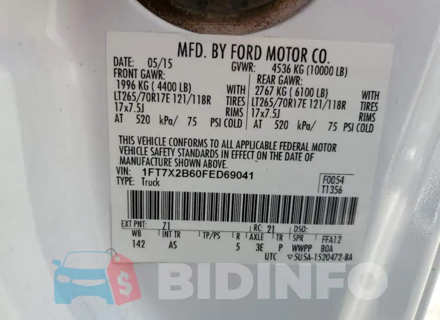 1FT7X2B60FED69041 Photo# 12