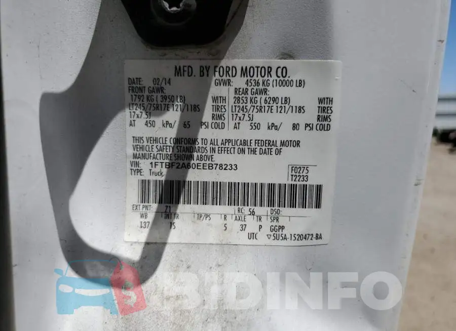 1FTBF2A60EEB78233 Photo# 12