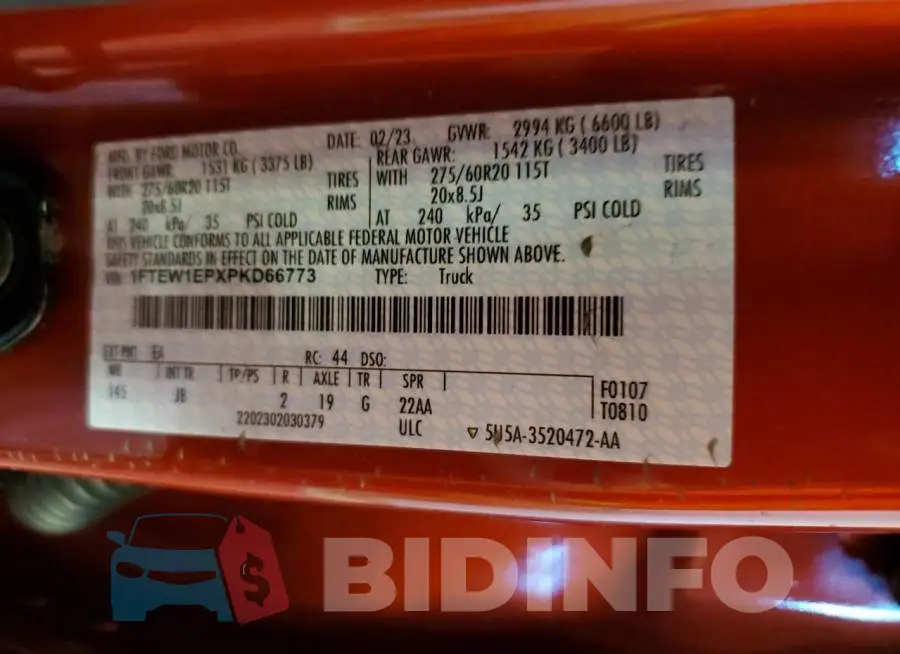 1FTEW1EPXPKD66773 Photo# 12