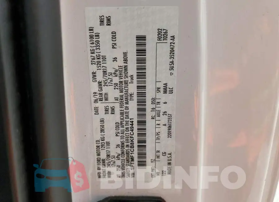1FTMF1CB8KFC49441 Photo# 12