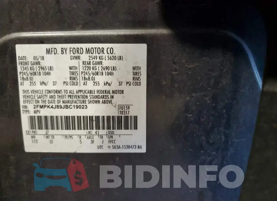 2FMPK4J89JBC19023 Photo# 12
