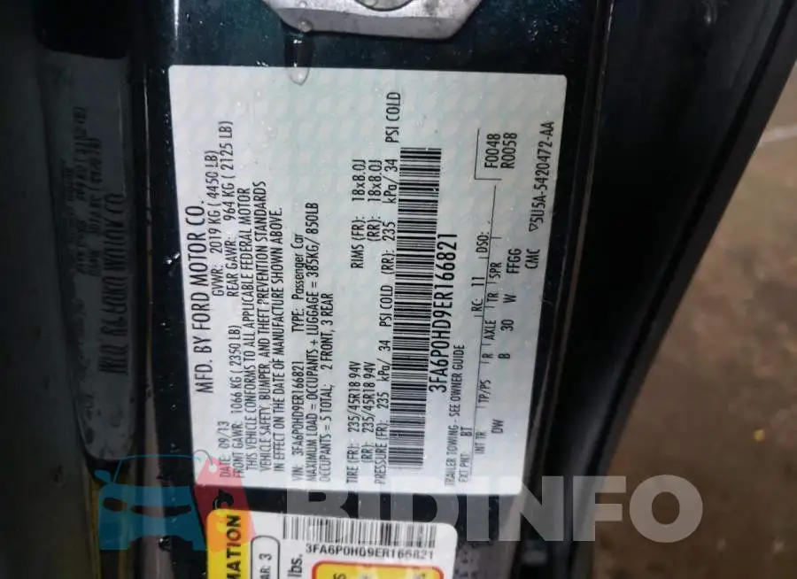 3FA6P0HD9ER166821 Photo# 12