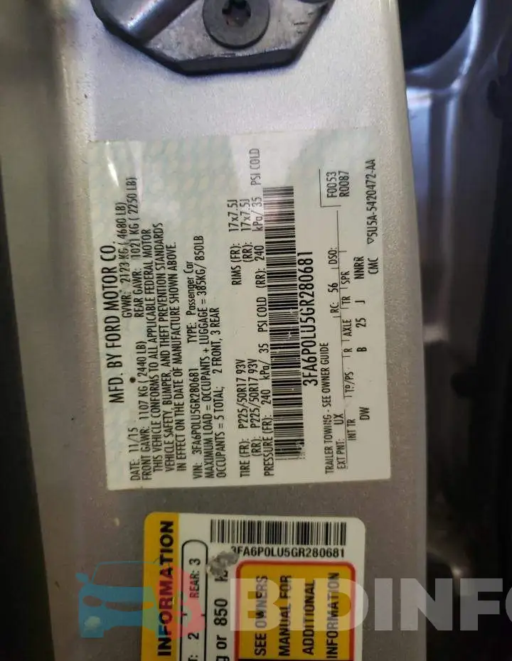 3FA6P0LU5GR280681 Photo# 12