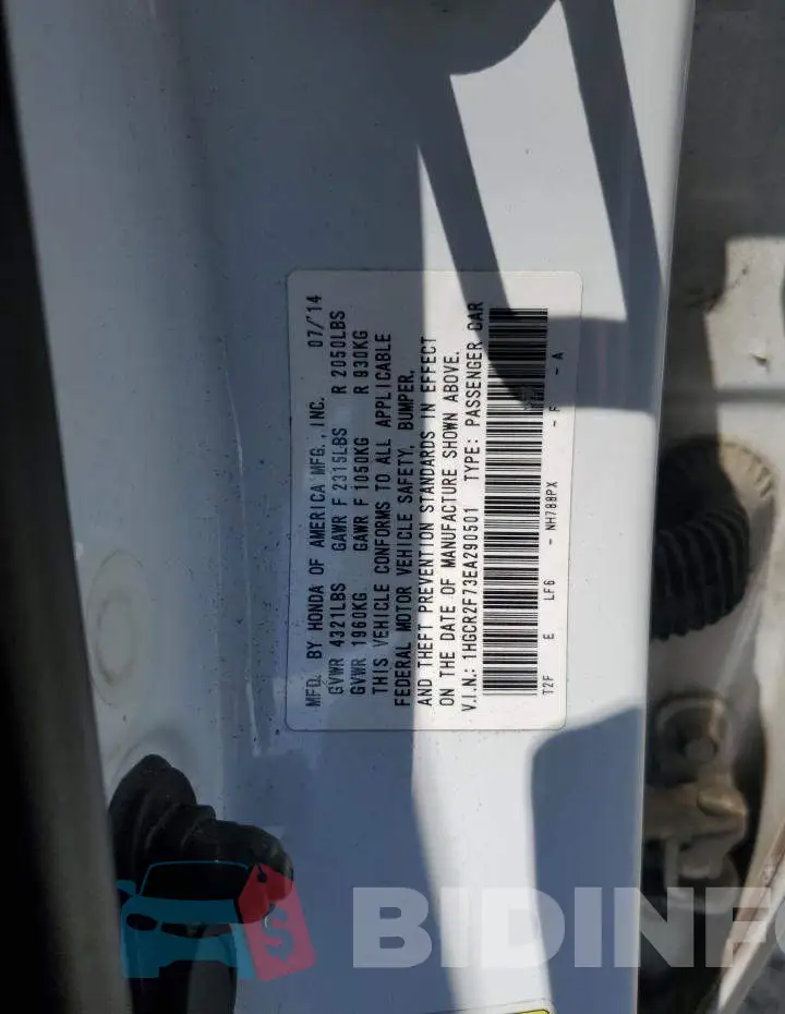 1HGCR2F73EA290501 Photo# 12