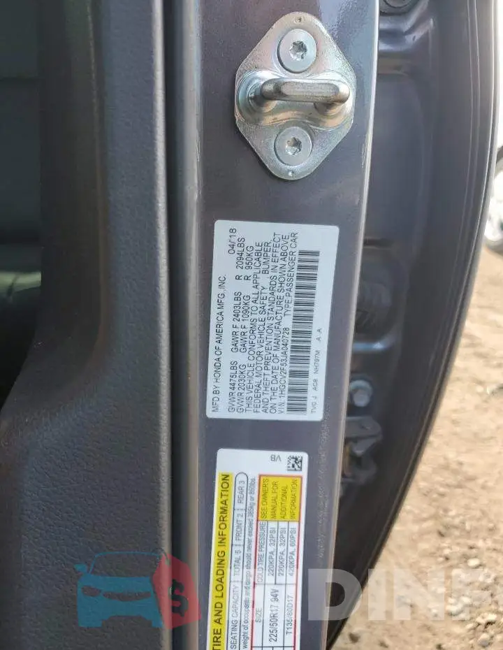 1HGCV2F53JA040728 Photo# 12
