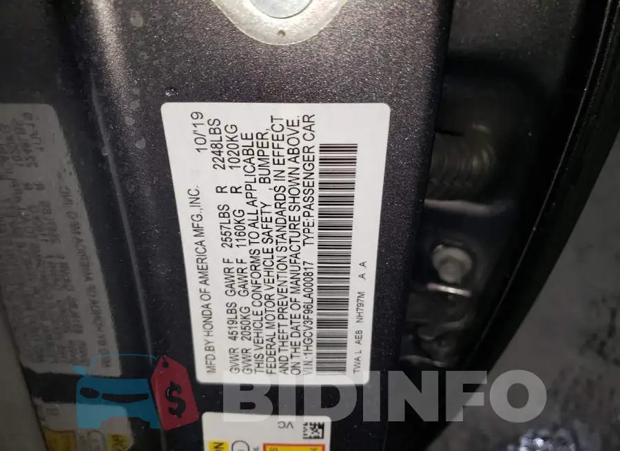 1HGCV3F96LA000817 Photo# 12