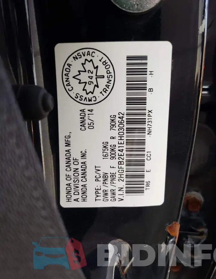 2HGFB2E41EH030642 Photo# 12