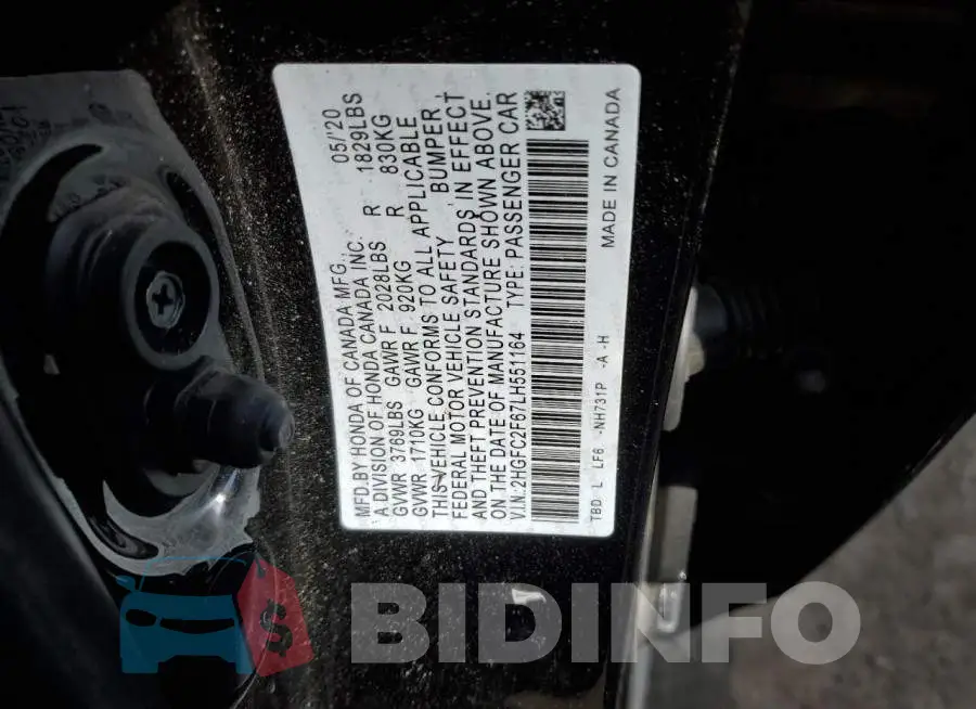 2HGFC2F67LH551164 Photo# 12
