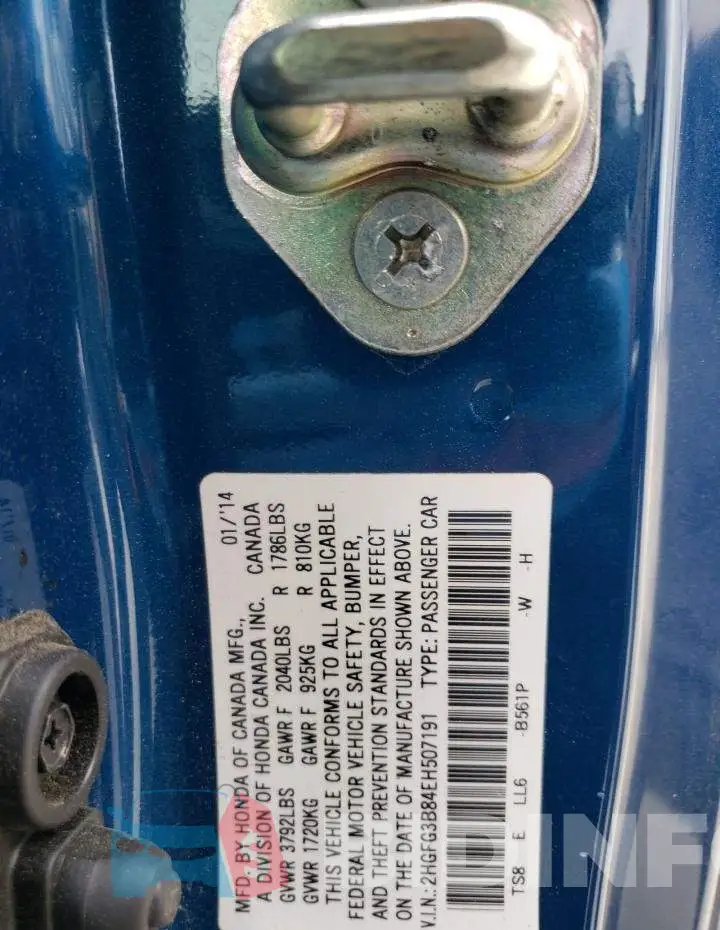 2HGFG3B84EH507191 Photo# 12