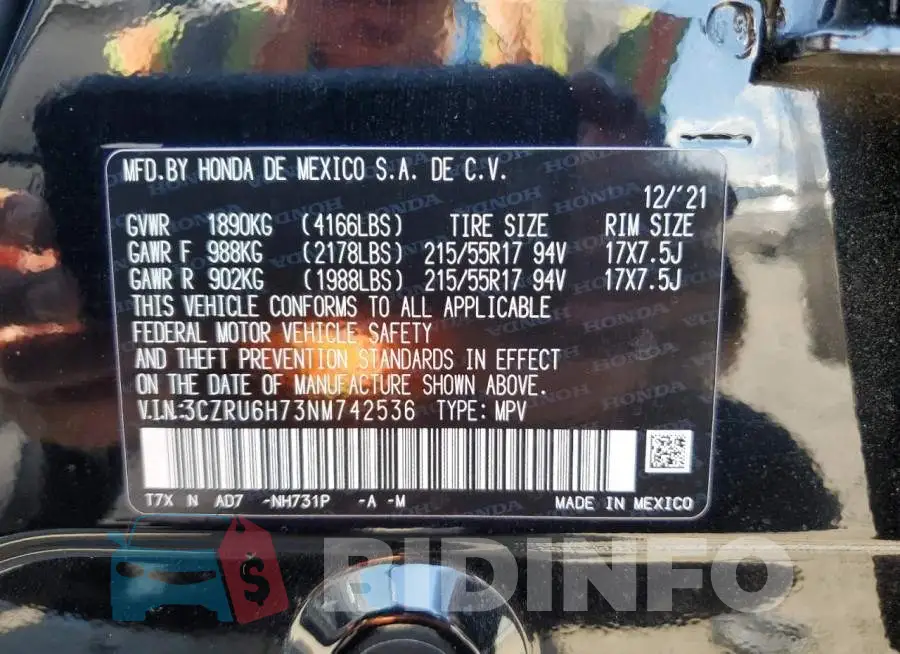 3CZRU6H73NM742536 Photo# 12
