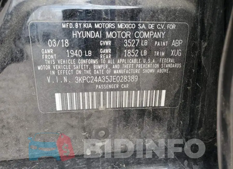 3KPC24A35JE028389 Photo# 12