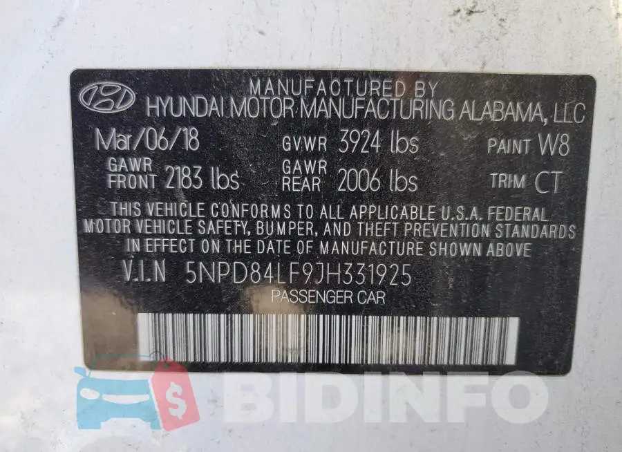 5NPD84LF9JH331925 Photo# 12