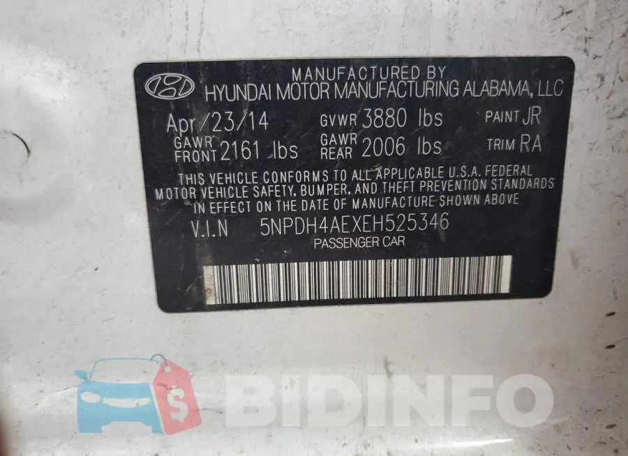 5NPDH4AEXEH525346 Photo# 13
