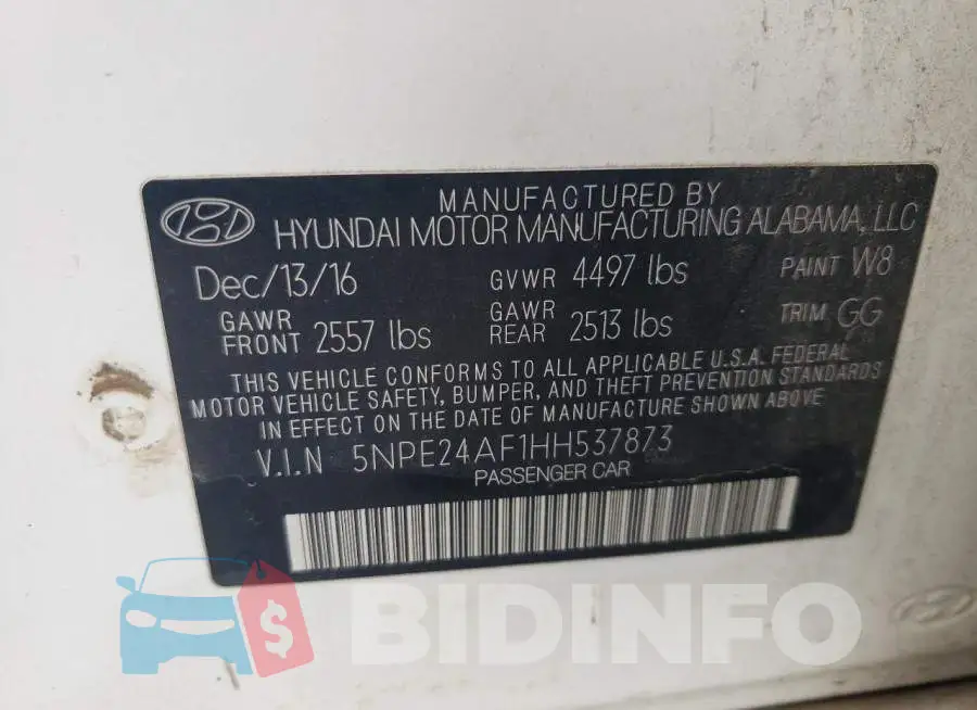 5NPE24AF1HH537873 Photo# 12