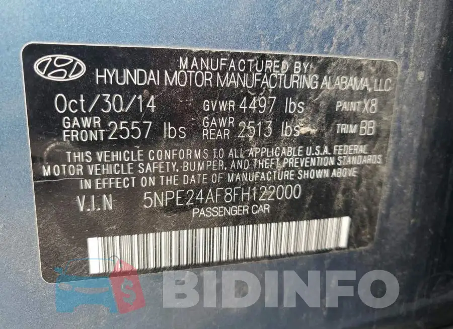 5NPE24AF8FH122000 Photo# 12