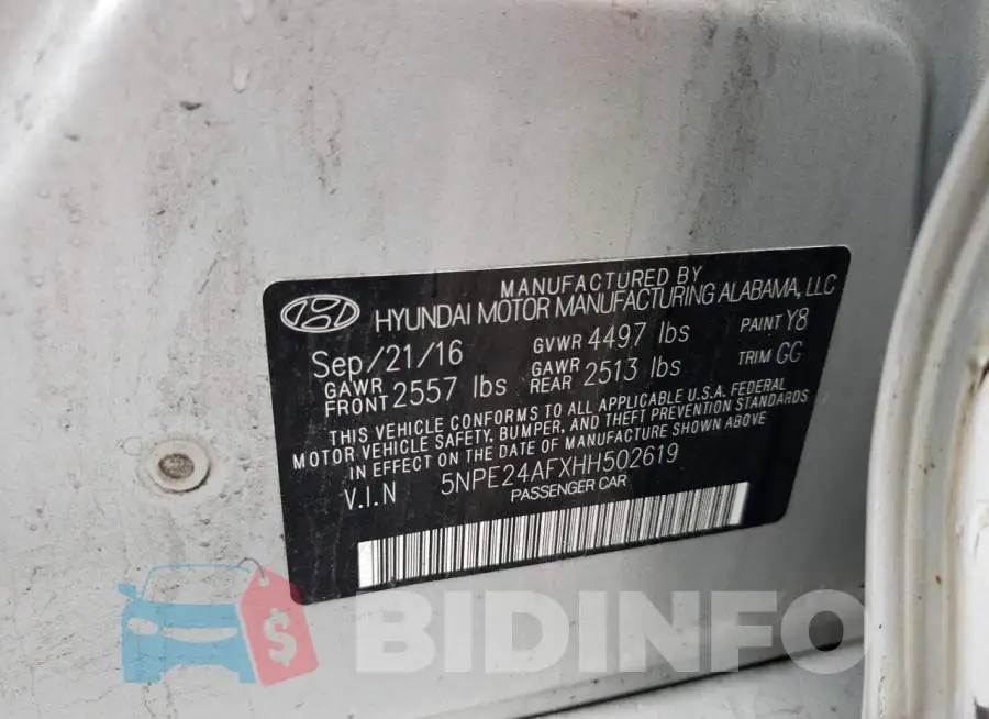 5NPE24AFXHH502619 Photo# 12