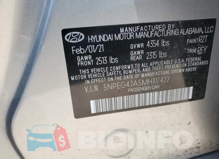 5NPEG4JA5MH117422 Photo# 13