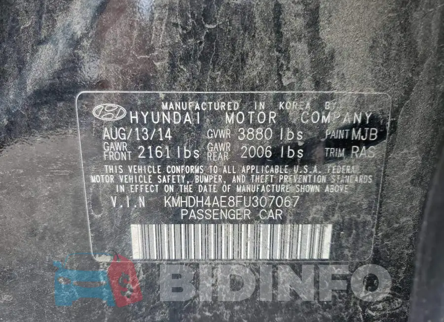 KMHDH4AE8FU307067 Photo# 12