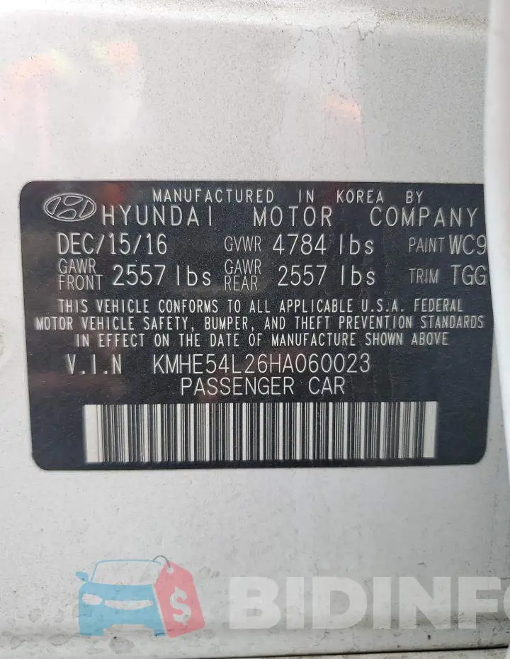 KMHE54L26HA060023 Photo# 12