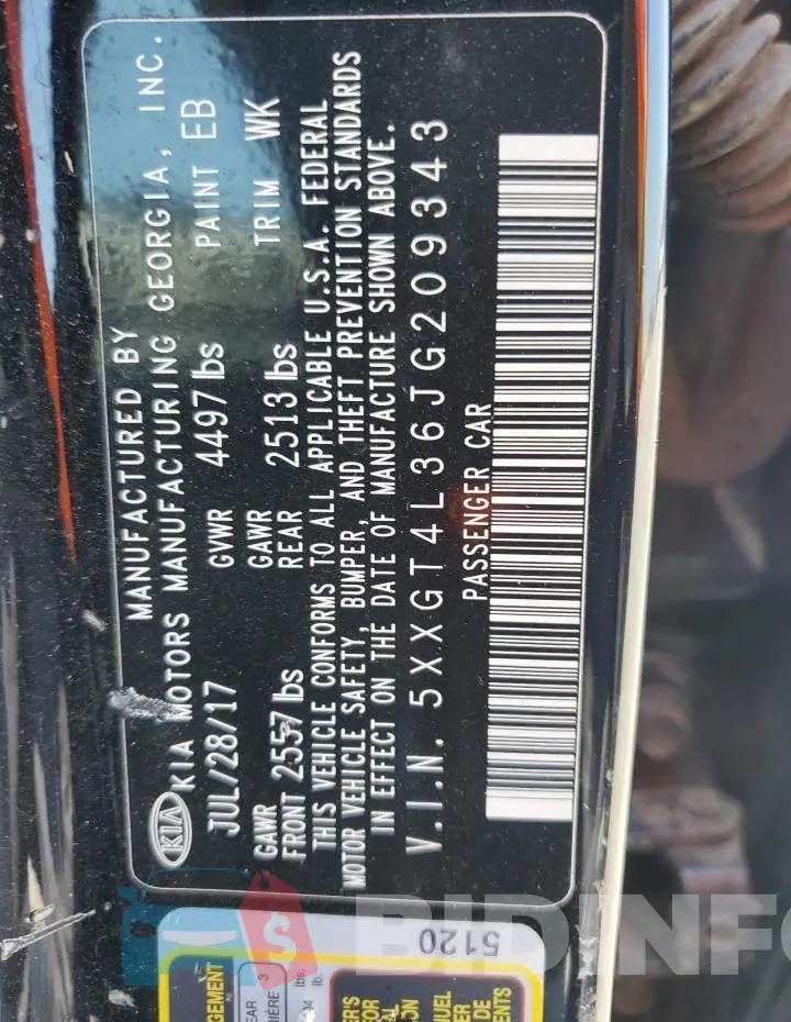 5XXGT4L36JG209343 Photo# 12