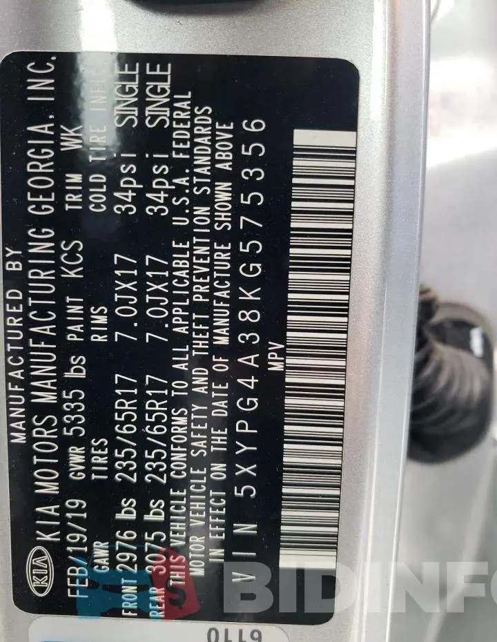 5XYPG4A38KG575356 Photo# 12