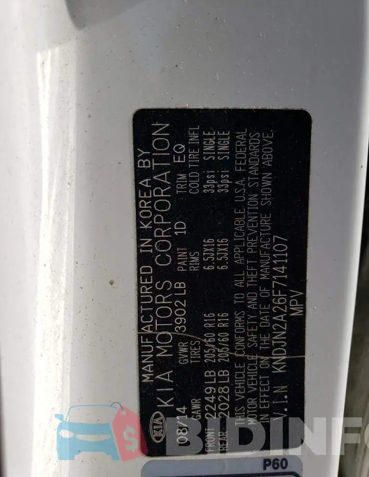 KNDJN2A26F7141107 Photo# 12