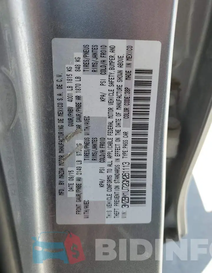 3MZBM1U72GM261113 Photo# 13