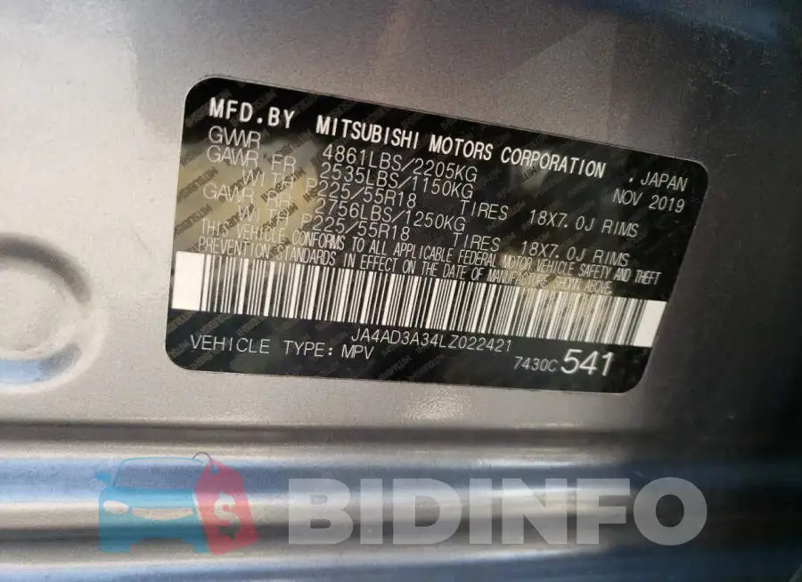 JA4AD3A34LZ022421 Photo# 12