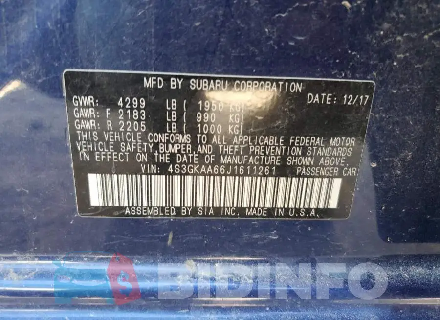 4S3GKAA66J1611261 Photo# 12