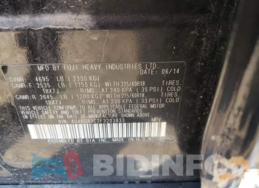4S4BSAJC2F3203833 Photo# 13