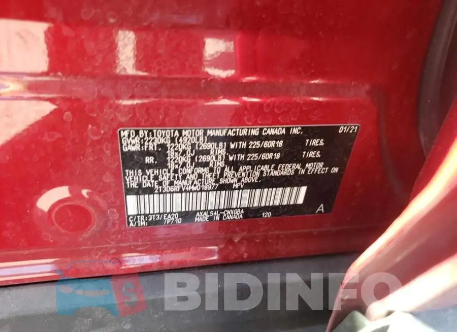 2T3D6RFV4MW018977 Photo# 13
