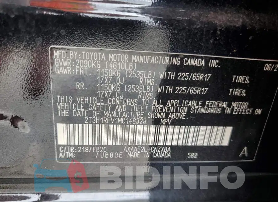 2T3H1RFV1MC148328 Photo# 13